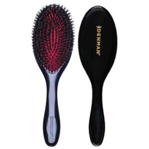 Denman D82 MED CUSHION BRUSH BLK, Black, 1 Count (Pack of 1)