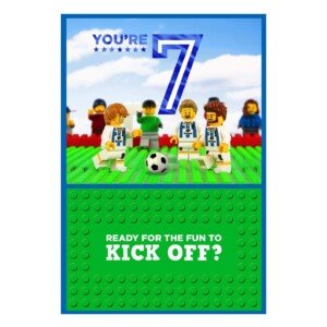 Hallmark Age 7 Birthday Card - Lego Football Design