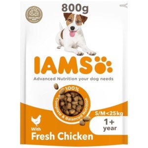 IAMS Adult Small Medium Complete Dry Dog Food Chicken 800g - With DentalCare System