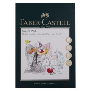 Faber-Castell Art & Graphic Sketch Pad, A4, Acid Free Gummed Paper Pad, 160 GSM, 40 Sheets for Graphite, Pencil, Coloured and Watercolour Pencils, Charcoal, Pitt Pens, Arts, Craft, Home and School