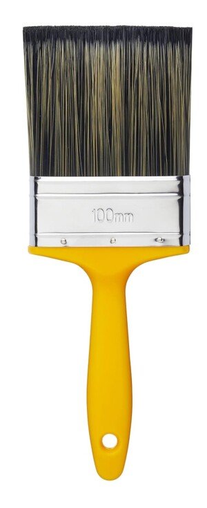ProDec 4 inch Flat Masonry Paint Brush for Rapid Application of Smooth and Textured Masonry Paints on Outdoor Walls, Brick, Breeze Block, Render, Pebbledash and Other Rough Surfaces, 4" 100mm