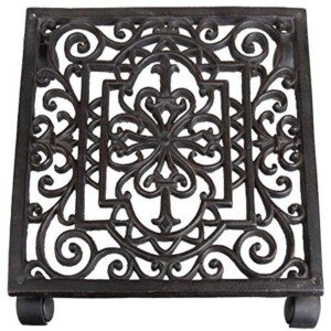 Esschert TG22 Design antique plant trolley square, brown, 29.6x29.6x5.8 cm