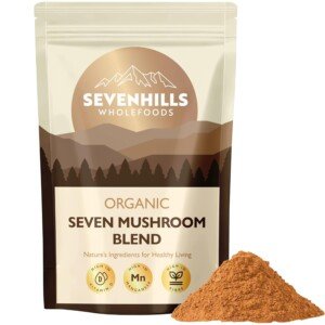 Sevenhills Wholefoods Organic 7 Mushroom Blend Powder 100g with Lion's Mane, Reishi, Chaga, Cordyceps, Tremella, Maitake & Shiitake