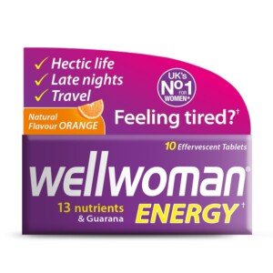 Wellwoman Energy Orange - 10 Dissolving Multivitamins Effervescent Tablets for Woman, Natural Orange Flavour,
