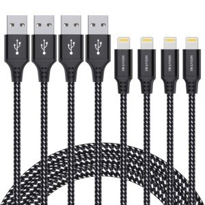 iPhone Charger Cable, 4Pack 3ft/1m Nylon Braided Lightning Cable USB Charger iPhone Charger Fast Charge MFi Certified iPhone Cable for iPhone 11 11 Pro XS Max X XR 8 7 6s 6 Plus, iPad Mini/Air