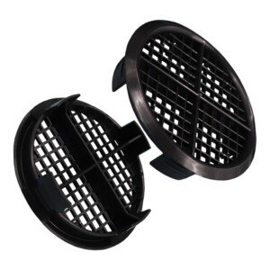 8 x Black Plastic 70mm Round Soffit Air Vents/Upvc Push Fit Eaves Disc Fascia