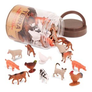 Terra by Battat – 60pcs Farm Animals Toy Tube – Mini Plastic Barnyard Animal Figurines for Kids – Includes Cow, Pig, Goat, Sheep & More – Educational Playset for Toddlers Ages 3+