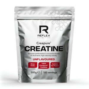 Reflex Nutrition Creapure® Creatine Monohydrate Powder Unflavoured - 100% Creatine for Strength, Muscle Gains & Recovery - No Fillers or Additives - 500g (Vegan Creatine 5g per Serving, 100 Servings)