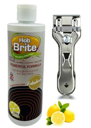 Hob Brite Original Ceramic, Electric, Halogen and Induction Hob Cream Cleaner 250ml & Ceramic Hob Cleaning Tool Kit