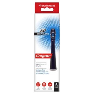 Colgate 360 Deep Clean Proclinical Refill Toothbrush Heads, Soft Bristle Heads for Plaque Removal, Pack of 4