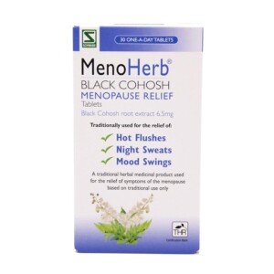 Schwabe Pharma - MenoHerb - Menopause Relief - Black Cohosh Root Extract 6.5mg - Traditionally Used for Hot Flushes, Night Sweats and Mood Swings - 30 Tablets