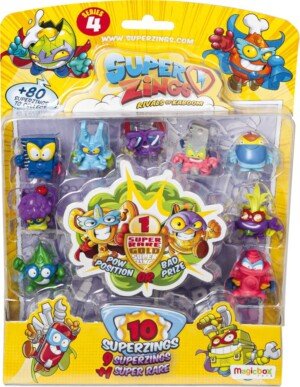 SuperThings - Series 4 - Blister pack with 10 figures (PSZ4B016IN00), 9 Figures and 1 Golden Super Rare Figure