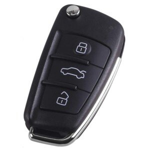 Heart Horse 3 Buttons Folding Flip Remote Car Key Shell Case Compatible For Au-Di A2 A3 A4 A6 A6L A8 Q7 TT S6 Quattro Keyless Entry Key Fob Case Replacement