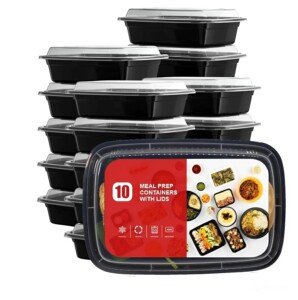 (10 Pack, 16oz) 1 Compartment Plastic Meal Prep Containers - Reusable BPA Free Food Containers with Airtight Lids - Microwavable, Freezer and Dishwasher Safe