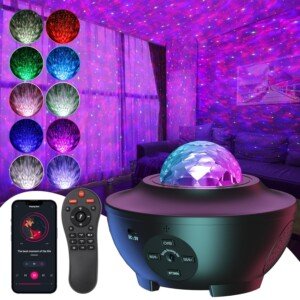Galaxy Projector, Star Projector with Remote Control Color Changing, Music Bluetooth Speaker,Timer,Ocean Wave Star Sky LED Night Light Lamp for Baby,Kids Bedroom,Stage,Birthdays,Christmas