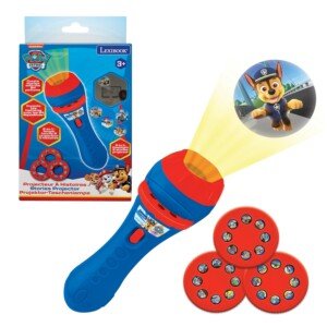 LEXIBOOK Stories projector, Paw Patrol torch light and projector with 3 discs, 24 images, create your own stories, LTC050PA