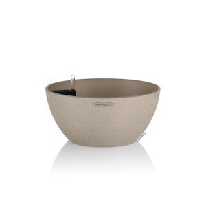 Lechuza Self Watering Plant Pot CUBETO Stone 30 Garden Flower Indoor and Outdoor Plastic Planter with Drainage Hole D30 H13 cm Sand Beige