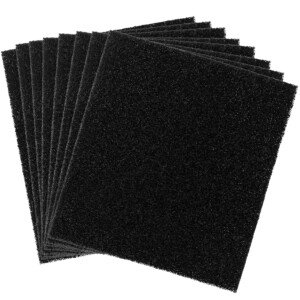 SINJEUN 8 Pieces Activated Carbon Filters, Rectangle Odour Filter for Compost Bins, Charcoal Replacement Filters for Kitchen Food Waste Caddy, Black