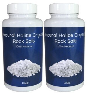 2x Natural Halite Crystal Rock Salt 220 Grams