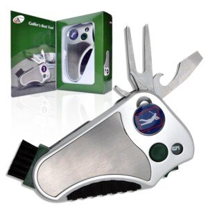 Golfer's Best Tool Golf Multitool All-in-ONE - Stroke Counter, Divot Repair Tool, Brush, Ball Marker, Cleat Tightener, Club Groove Cleaner, Best Golf Gift Idea for Men Women, Souvenir, Present