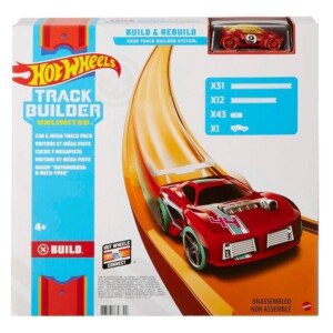 Hot Wheels Track Builder Unlimited,40 Foot Build and Rebuild Track Builder System, Easy to Connect Racetrack, Includes 1 Toy Car, Toys for Ages 4 and Up, One Pack, FTL69 (Package may vary)