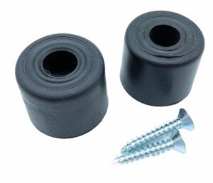 Rubber Door Stops/Wall Protectors with Screws (Small (28mm) Black)