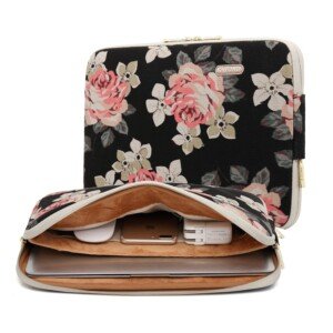 KAYOND Rose Pattern Water-resistant for 15.6-17 Inch Laptop Sleeve Case Bag (17 Inch, Black Rose)