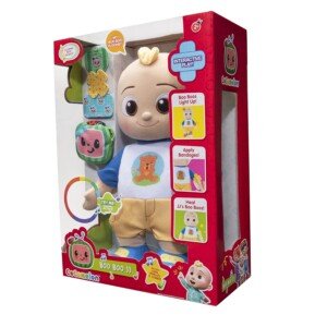 CoComelon Official Boo Boo JJ Feature Plush - Boo Boo Areas Light Up (Head, Elbow, Knee, Foot) - Help Heal JJ’s Boo Boo’s with Bandages