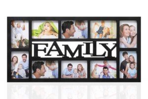 ARPAN Family Multi Aperture Photo Picture Frame - Holds 10 X 6''X4'' Photos (Black Family)