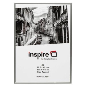The Photo Album Company ALUMINIUM A3 (30x42cm) Silver Picture Poster Photo Frame Plexi (Non-Glass) PAAF3042BX