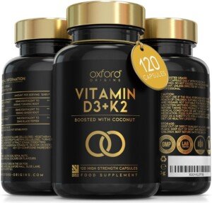 Vitamin D3 K2 Capsules | Made in The UK | 4000 iu Vitamin D3 & 100mcg K2 MK7 | Boosted with Coconut MCTs for Absorption | 4 Month Supply - 120 Capsules