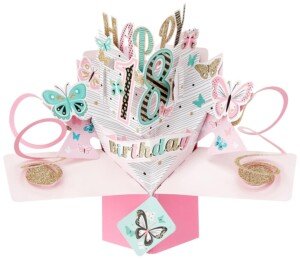 Female 18th Birthday Pop-Up Greeting Card Original Second Nature 3D Pop Up Cards
