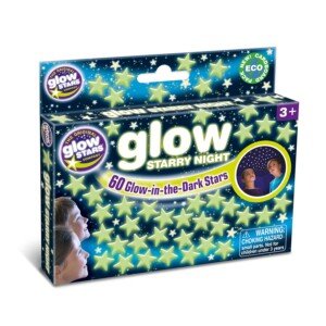 The Original Glowstars Company Cosmic Plastic Glow in the Dark Stars Starry Night – Self-Adhesive Glow Star Stickers for Bedroom Ceiling & Wall, Room Decorations for Kids' Night Sky Themed Decor
