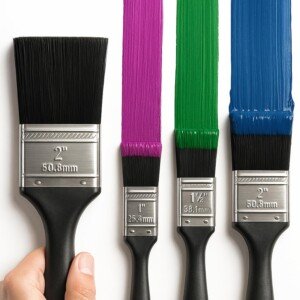 SOL 3pk Paint Brush Set Decorating 1", 1.5, 2 Multipurpose Paintbrushes for DIY Interior and Exterior Painting Wood Wall Ceiling Furniture No Bristle Loss Smooth Finish Painting Brush