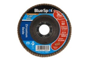 Blue Spot Tools 19693 60 Grit Zirconium Flap Disc, Blue