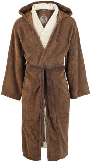Star Wars Jedi Unisex Bathrobe Brown-Beige, seitlichen Eingrifftaschen, Stickerei Regular
