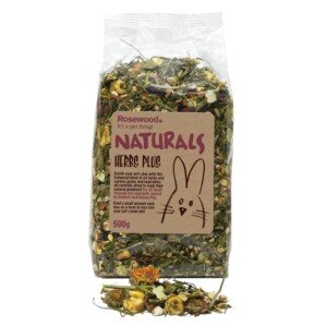 Rosewood Naturals Herbs Plus, Small Animal Treat for Rabbits, Guinea Pigs, Chinchillas, Degus, Hamsters, Gerbils, Mice and Rats, 500g