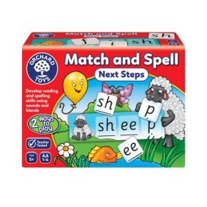 Orchard Toys Match and Spell Next Steps, Educational Spelling Game Age 5+, Helps Teach Phonics and Word Building using Sounds and Blends.