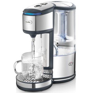Breville BRITA HotCup Hot Water Dispenser | Integrated Water Filter | 1.8L with 3kW Fast Boil & Variable Dispense | Energy-efficient use | Stainless Steel [VKJ367]