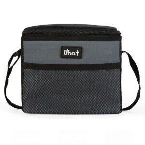 Adult Cooler Lunch Box Small Cool Bag 5L Dual Compartment Thermal Bag for Work School Day Trip (Grey)