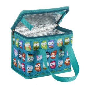 Folding Lunch Bag Insulated Lunch Box Cool Bag Green Owl 4-6 cans