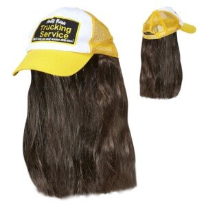 W WIDMANN MILANO Party Fashion 05934 - Trucker Cap mit Haaren, Verstellbar, Cap, Hut, Kopfschmuck, Accessoire, Mottoparty, Karneval