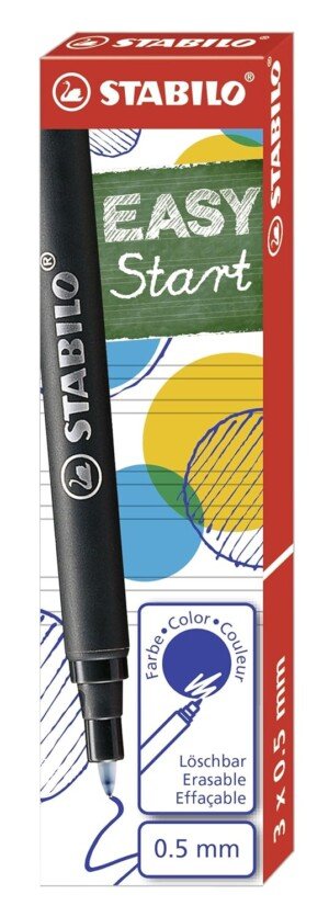 STABILO EASYoriginal Ergonomic Rollerball Refill - Pack of 3 - Blue