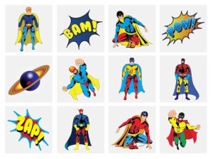 Henbrandt Kids Super Hero Tattoos, Multi, 24 Count (Pack of 1)