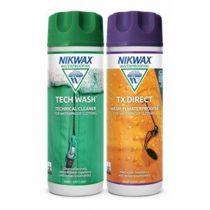 Nikwax Tech Wash & TX.Direct Twin Pack – Wash-In Cleaner and Waterproofer for Waterproof Outdoor Clothing, Restores Breathability and Performance, 2 x 300ml