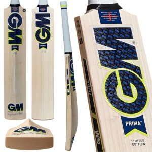 Gunn & Moore GM | PRIMA | Cricket Bat | DXM | TOETEK | NOW Technologies | Prime English Willow | Made In England | Blue | Size 6 or Full Size Short Handle
