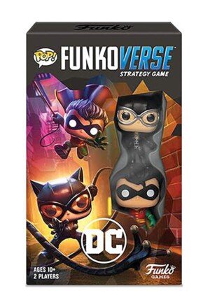 Funko Games DC 101 Funkoverse Extension - English Version - Other Board Game - CatWoman And Robin - 3'' (7.6 Cm) POP! - Light Strategy Board Game For Children & Adults (Ages 10+) - 2-4 Players