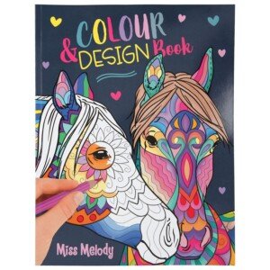 Depesche 11648 Miss Melody Colour & Design Book with 40 Dreamlike Pre-Printed Horse Motifs, Approx. 28 x 21.5 x 0.8 cm