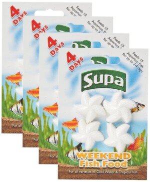 Supa Aquarium Weekend Fish Food, 4 Days, Pack of 4, Easy To Use, Slow Releasing Food Block For Feeding Cold Water & Tropical Aquarium Fish,