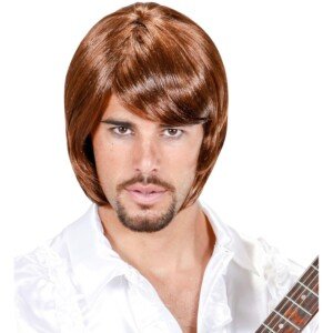 WIDMANN MILANO PARTY FASHION - 70s Pop Star Wig Brown Singer Carnival Theme Party